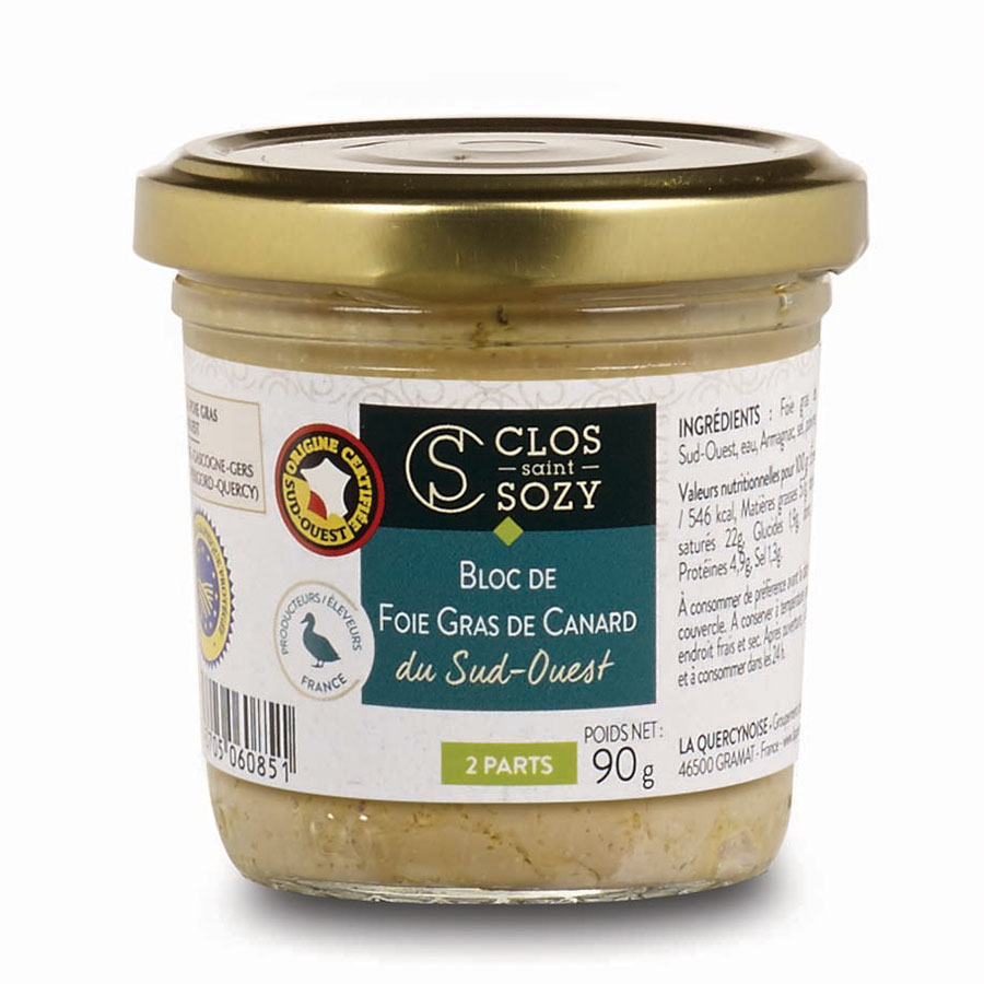 Bloc de foie gras de canard du Sud Ouest 90g