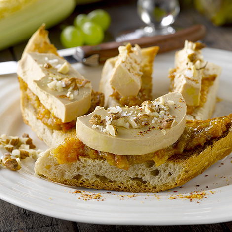 Toast de foie gras et confiture de figues